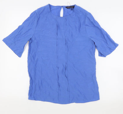 Womens UK Size 6 Marks and Spencer Blue Basic T-Shirt