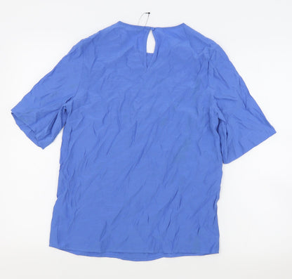 Womens UK Size 6 Marks and Spencer Blue Basic T-Shirt