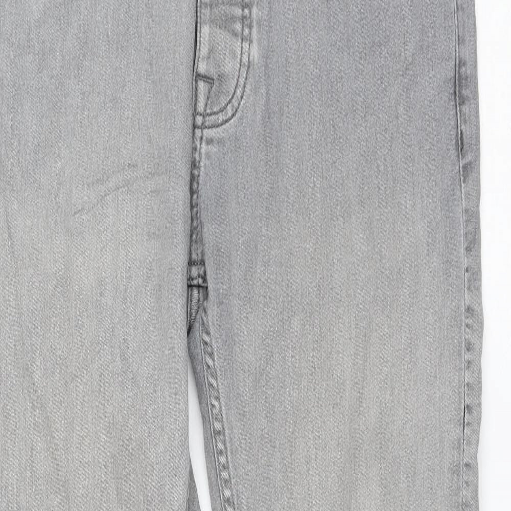 Primark Womens Grey Cotton Skinny Jeans Size 30 in L32 in Regular Zip