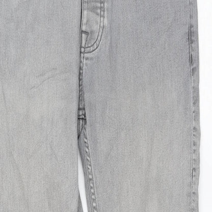 Primark Womens Grey Cotton Skinny Jeans Size 30 in L32 in Regular Zip
