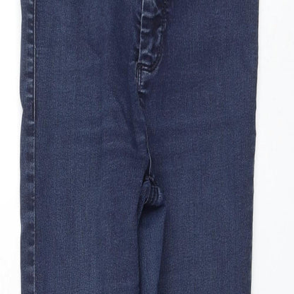 Miss Selfridge Womens Blue Polyester Skinny Jeans Size 10 L27 in Regular Zip