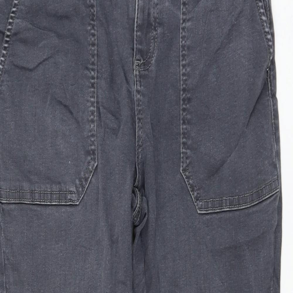 Dorothy Perkins Womens Grey Cotton Skinny Jeans Size 12 L26 in Regular Zip