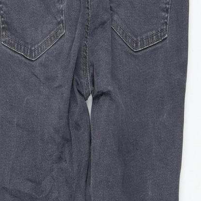 Dorothy Perkins Womens Grey Cotton Skinny Jeans Size 12 L26 in Regular Zip