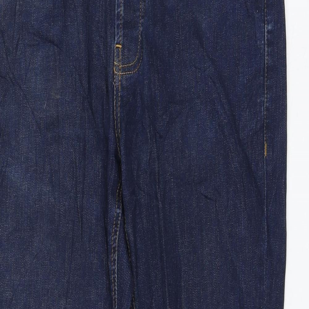 Primark Womens Blue Cotton Straight Jeans Size 28 in L30 in Regular Zip