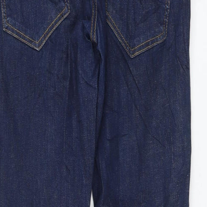 Primark Womens Blue Cotton Straight Jeans Size 28 in L30 in Regular Zip