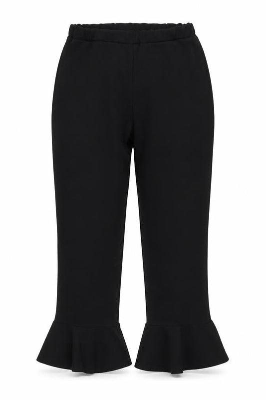 Womens UK Size 12 Quiz Regular Fit Cropped Black Trousers