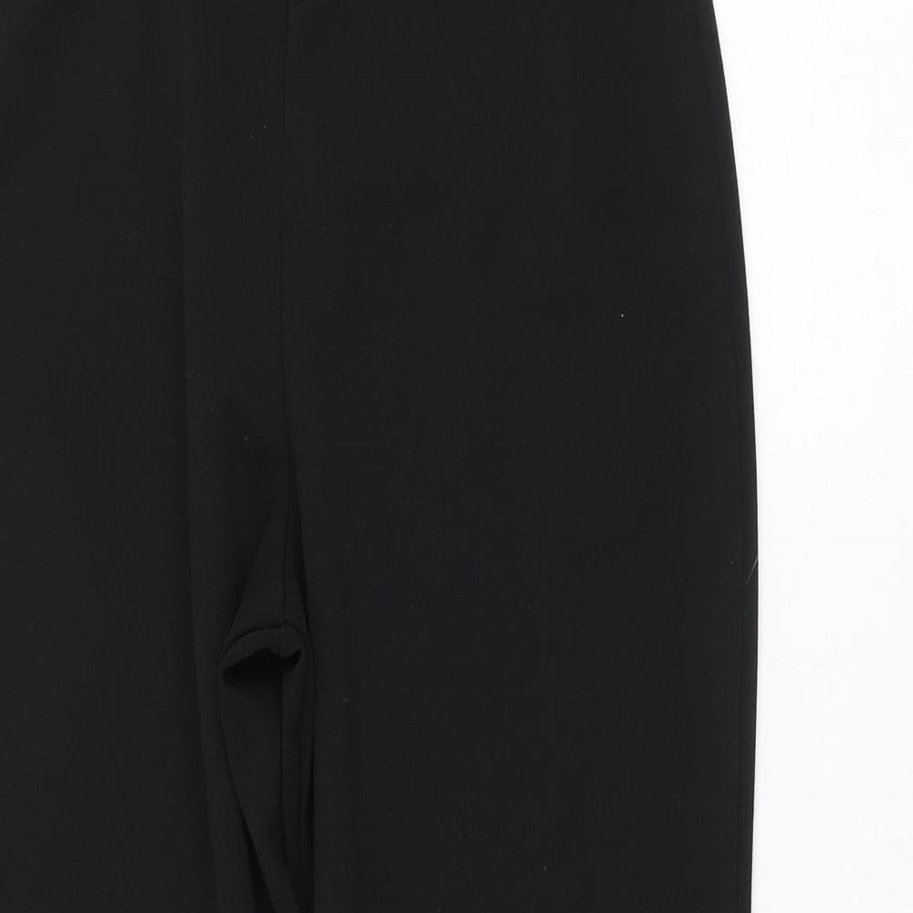 Womens UK Size 12 Quiz Regular Fit Cropped Black Trousers