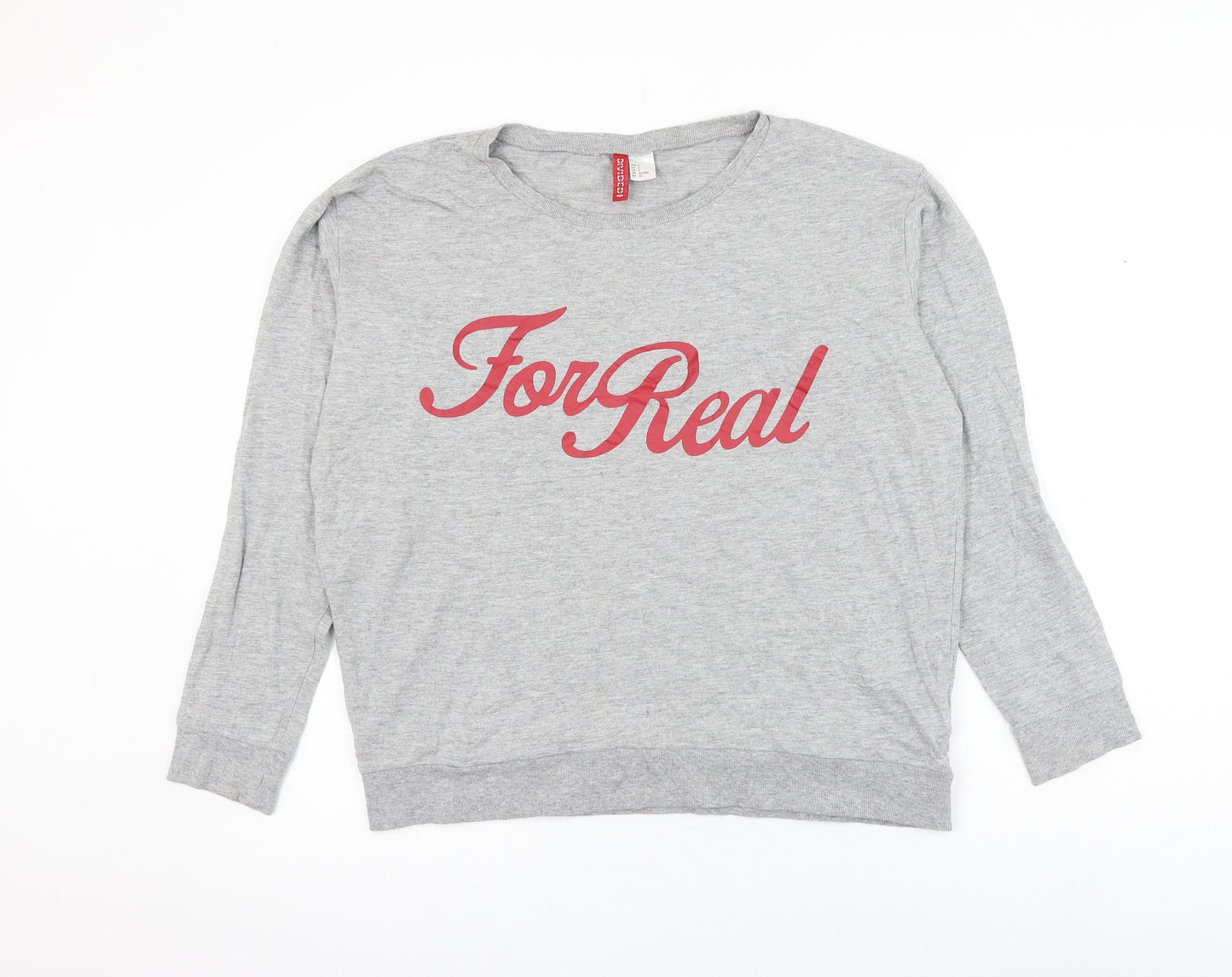 H&M Womens Grey Cotton Pullover Sweatshirt Size S Pullover - For Real