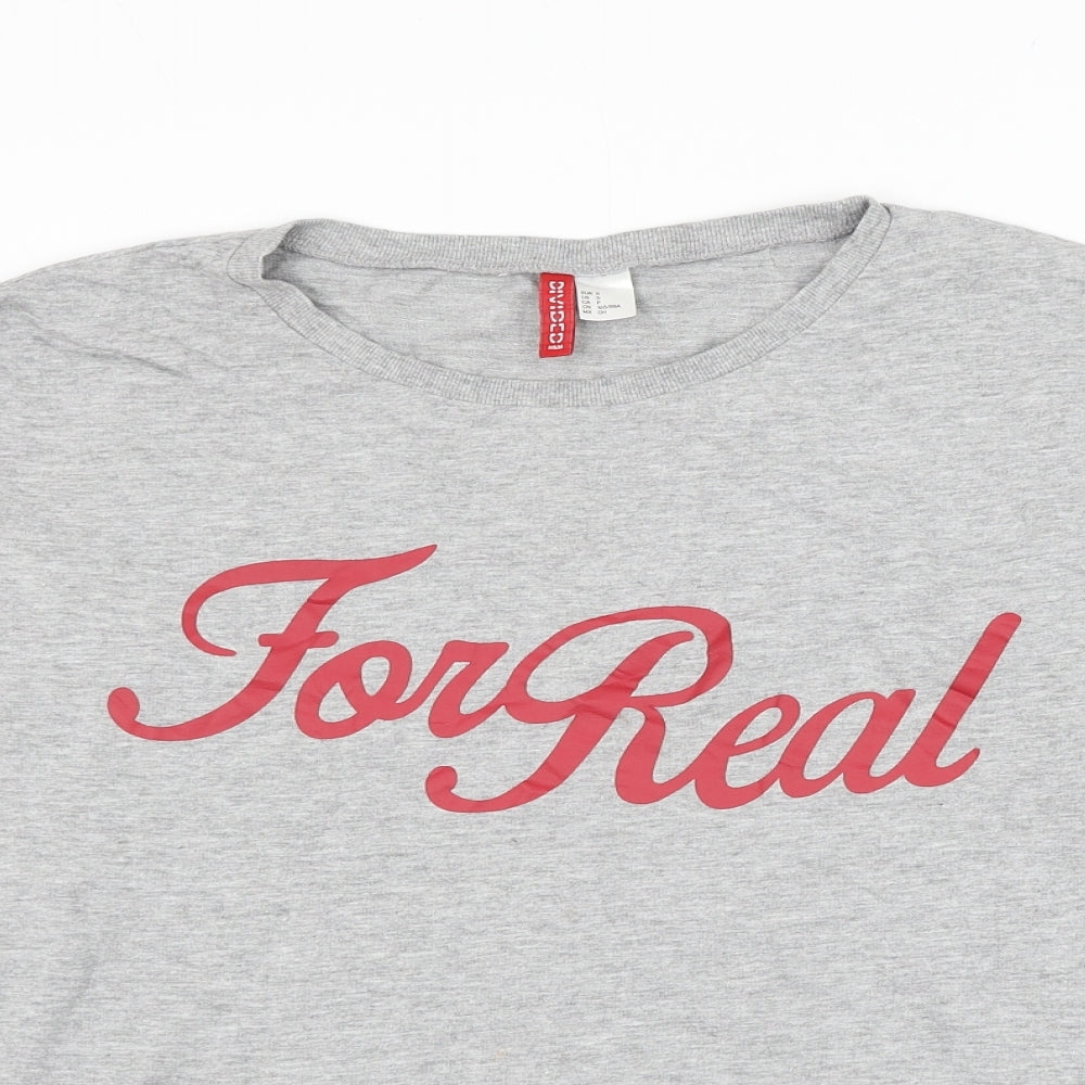 H&M Womens Grey Cotton Pullover Sweatshirt Size S Pullover - For Real