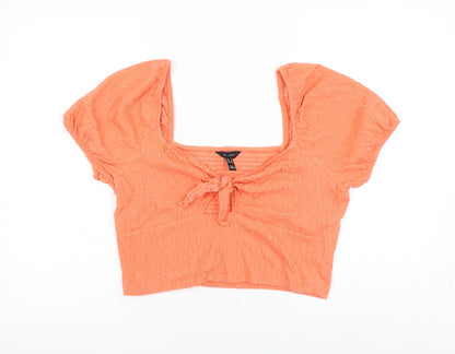 Womens UK Size 18 New Look Pink Cropped Blouse