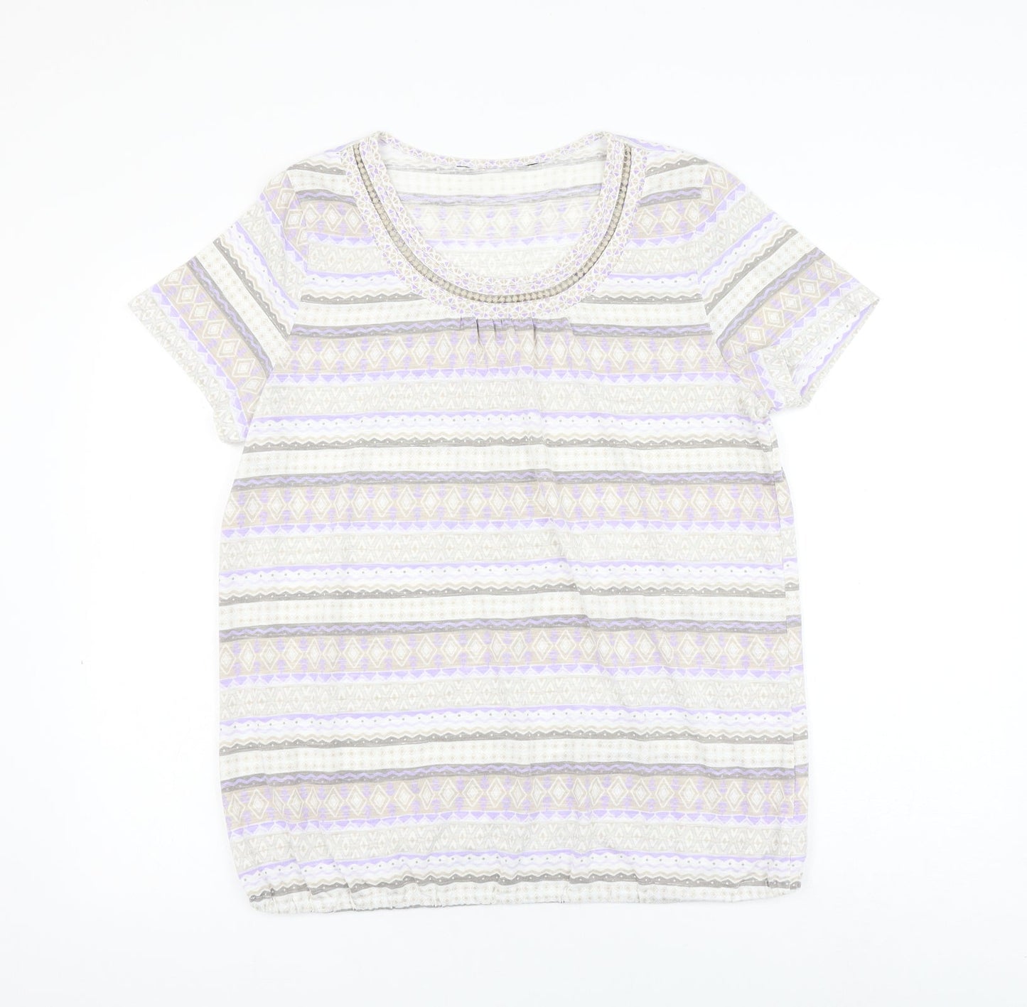 Womens UK Size 16 Preworn Multicoloured Basic Blouse
