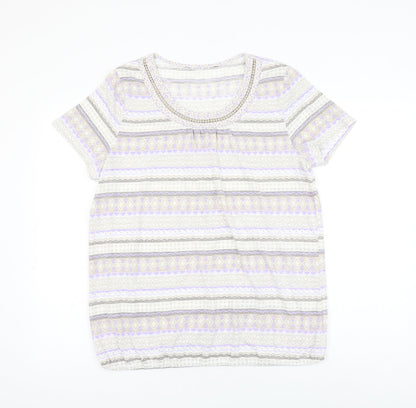 Womens UK Size 16 Preworn Multicoloured Basic Blouse