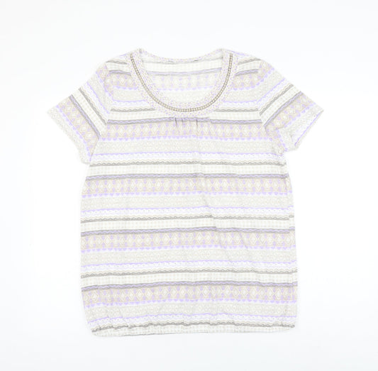 Womens UK Size 16 Preworn Multicoloured Basic Blouse