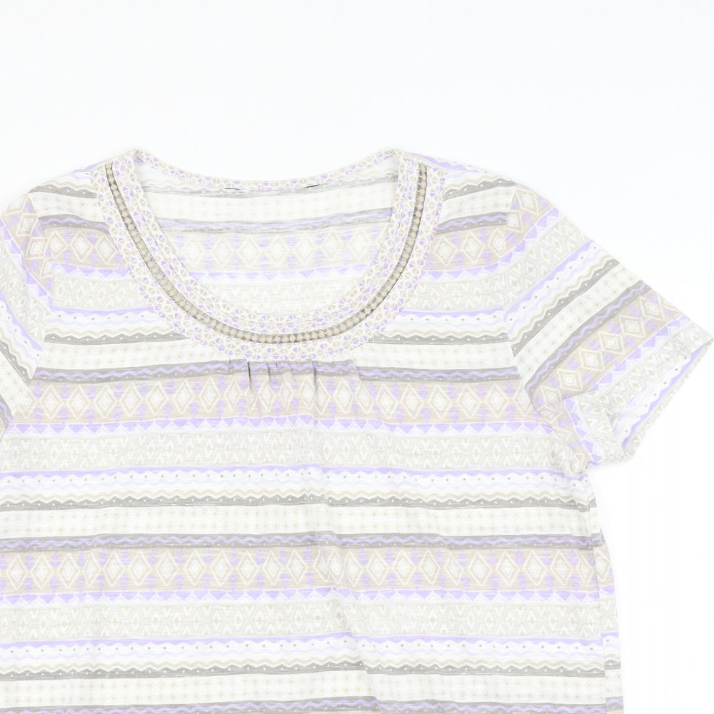 Womens UK Size 16 Preworn Multicoloured Basic Blouse
