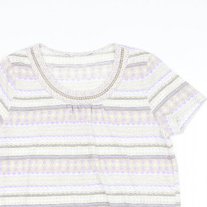 Womens UK Size 16 Preworn Multicoloured Basic Blouse