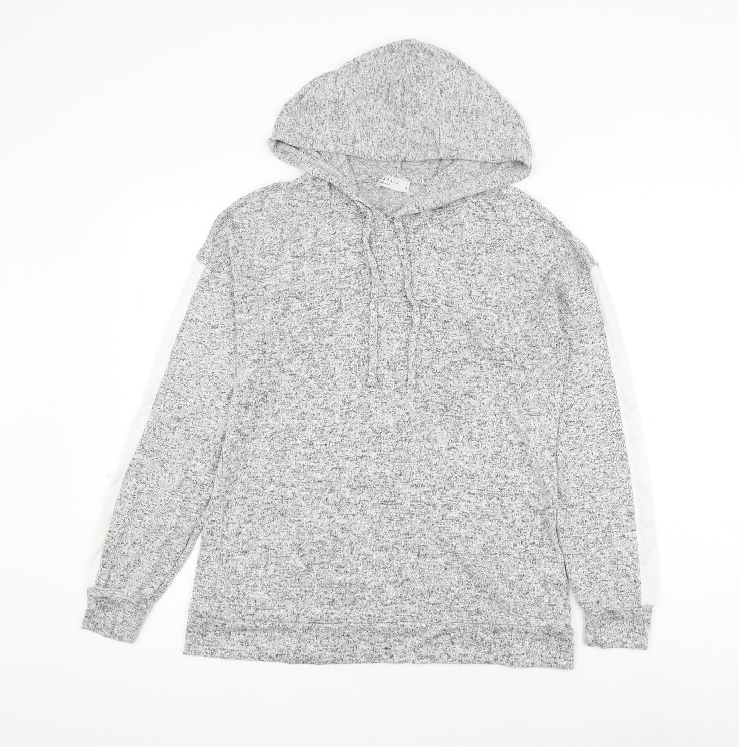 Papaya Womens Grey Viscose Pullover Hoodie Size 10 Pullover