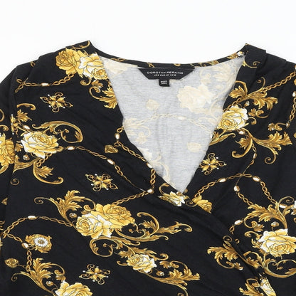 Womens UK Size 12 Dorothy Perkins Black Basic Blouse