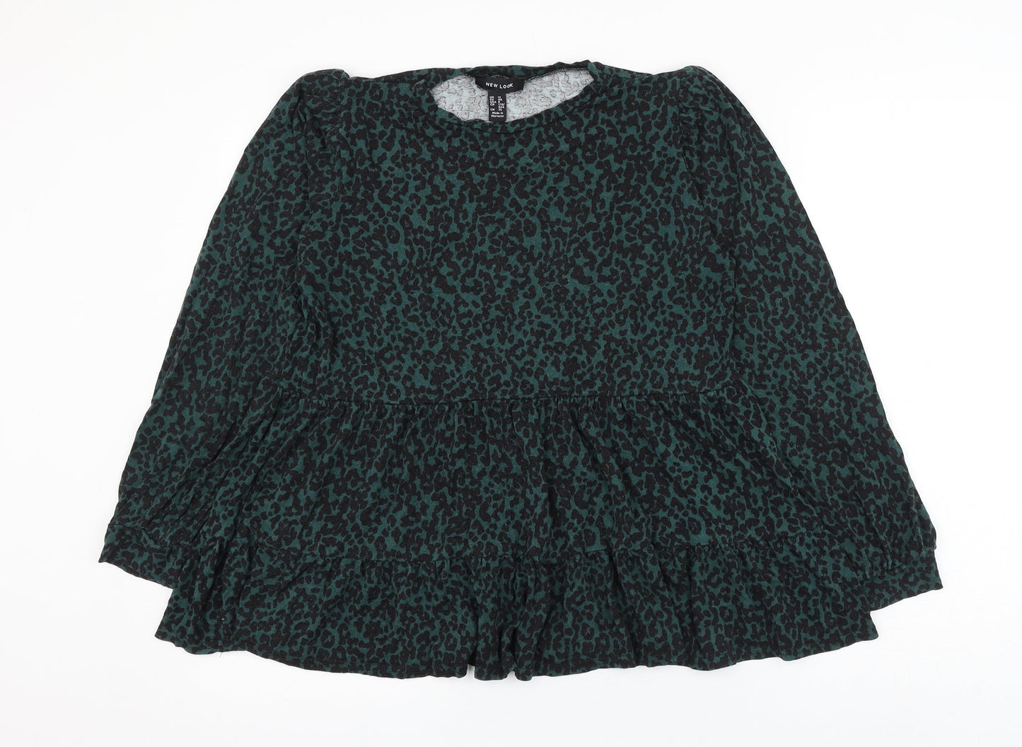 Womens UK Size 12 New Look Green Basic Blouse