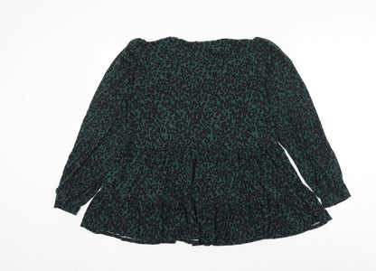 Womens UK Size 12 New Look Green Basic Blouse