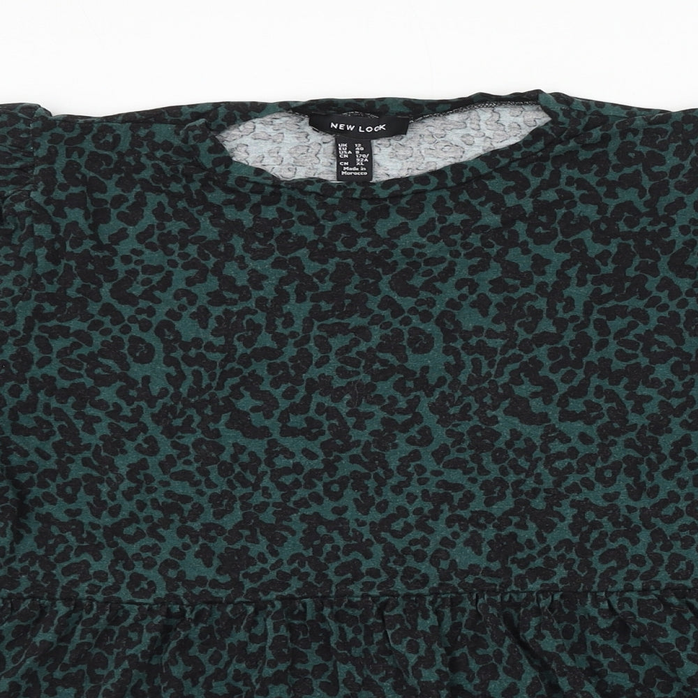 Womens UK Size 12 New Look Green Basic Blouse