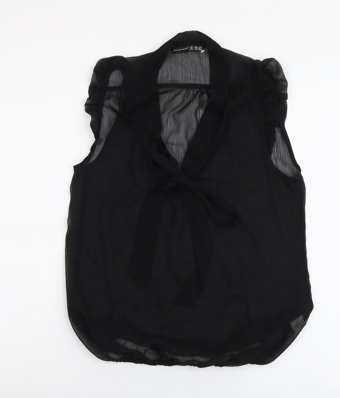Womens UK Size 8 Atmosphere Black Basic T-Shirt