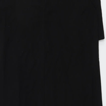 H&M Womens Black Viscose T-Shirt Dress Size S Round Neck Zip