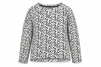 F&F Girls Beige Animal Print Cotton Basic Blouse Size 10-11 Years Round Neck Pullover - Leopard pattern