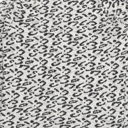 F&F Girls Beige Animal Print Cotton Basic Blouse Size 10-11 Years Round Neck Pullover - Leopard pattern