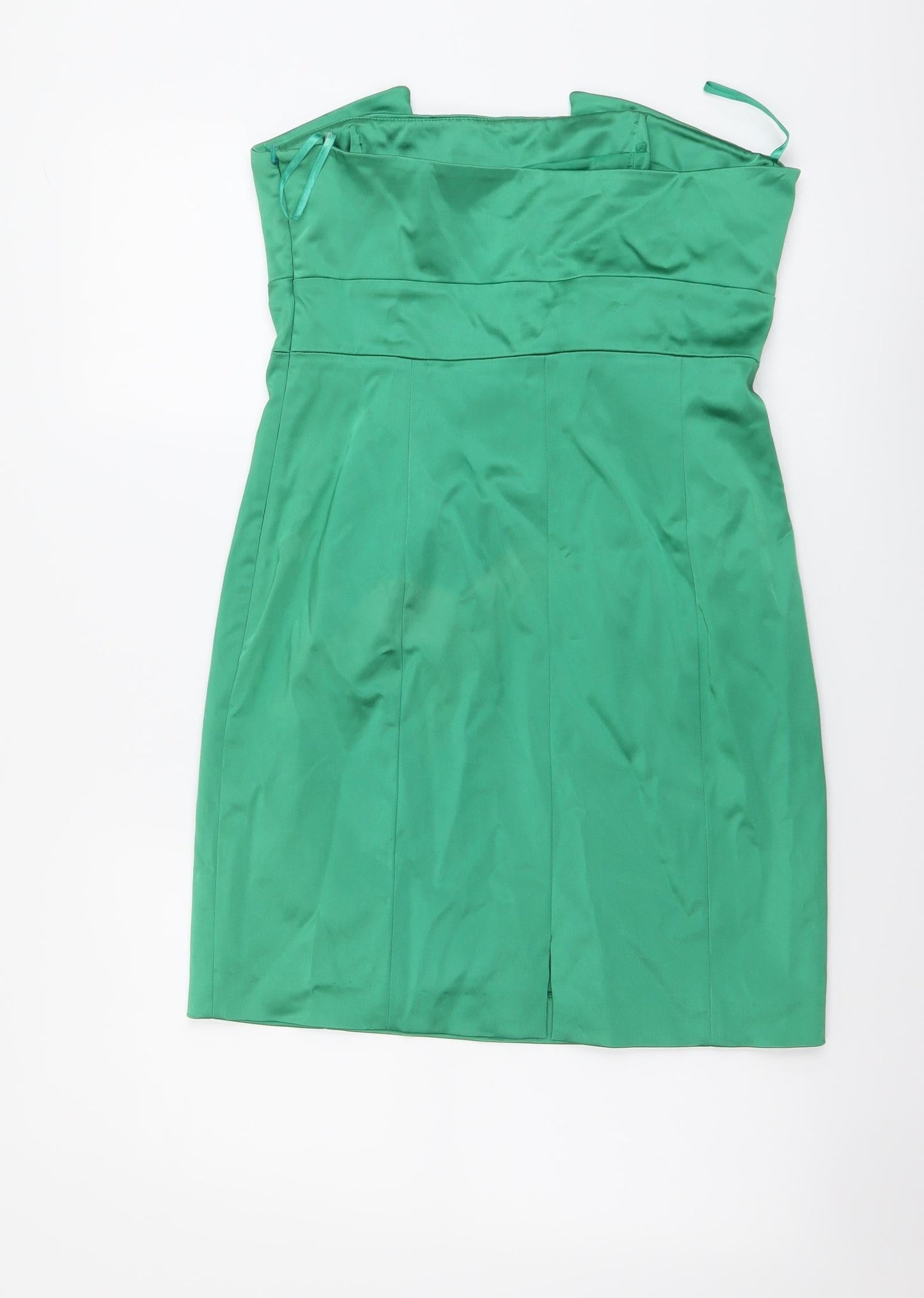 Coast Womens Green Polyester Mini Size 12 Off the Shoulder Zip