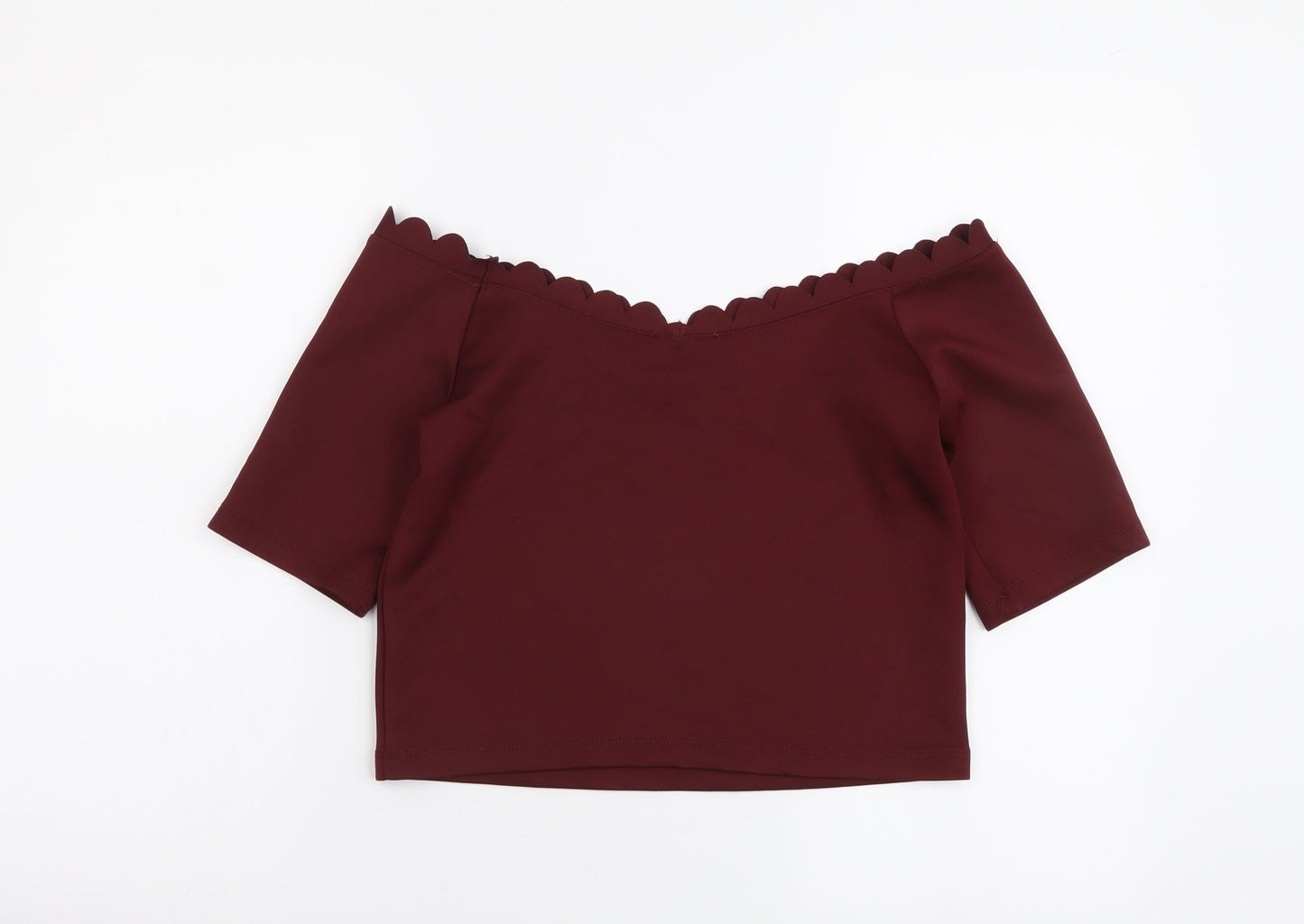 Womens UK Size 12 New Look Red Cropped Blouse