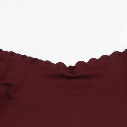 Womens UK Size 12 New Look Red Cropped Blouse