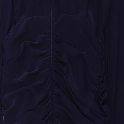 AX Paris Womens Blue Polyester Bodycon Size 10 V-Neck Zip