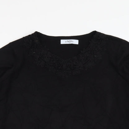 Womens UK Size 14 Classic Black Pullover Jumper