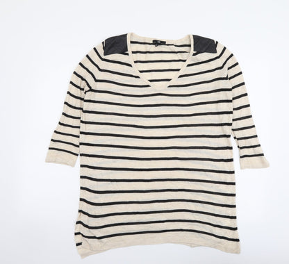 Womens UK Size XS H&M Beige Pullover Jumper