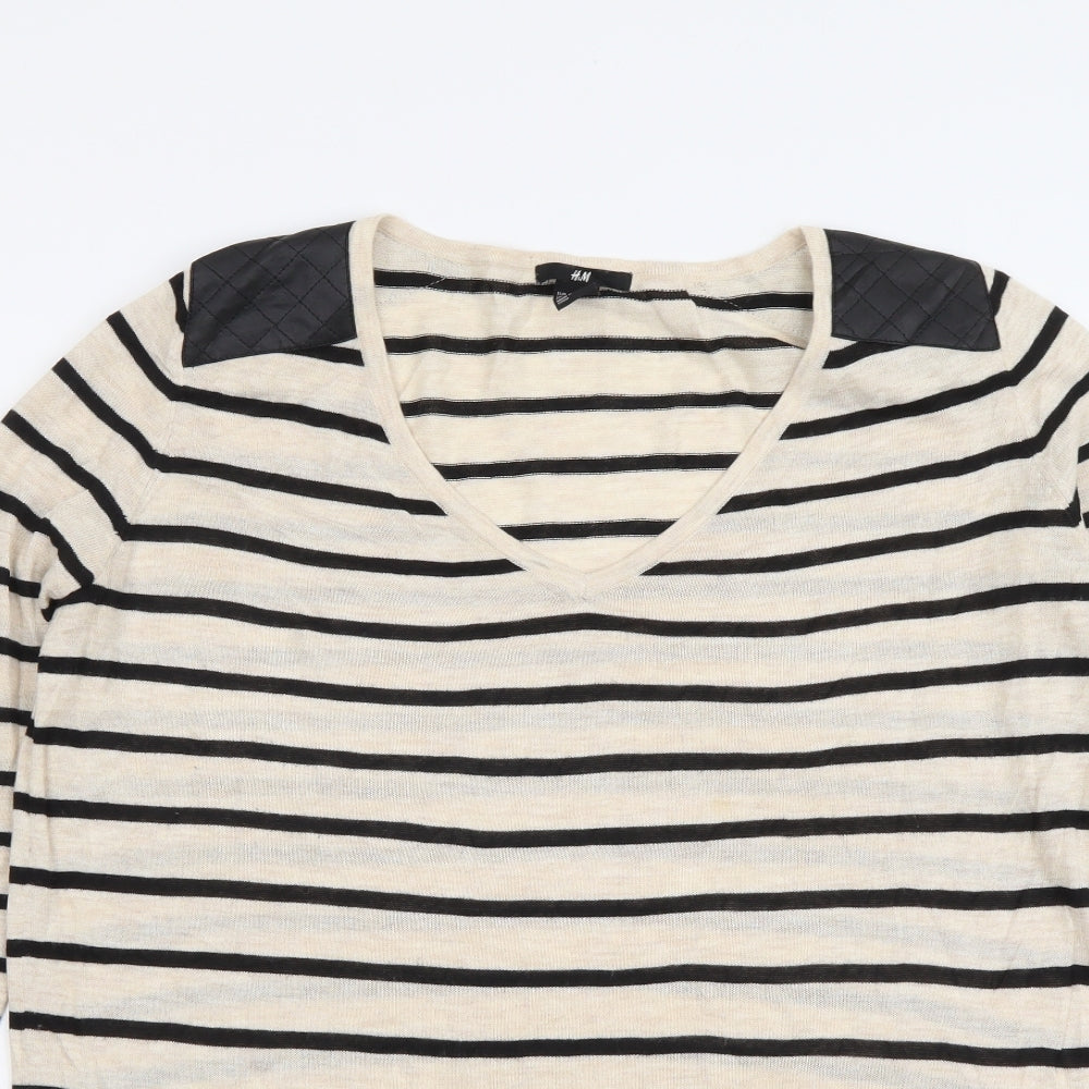 Womens UK Size XS H&M Beige Pullover Jumper