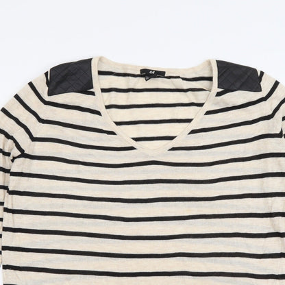 Womens UK Size XS H&M Beige Pullover Jumper