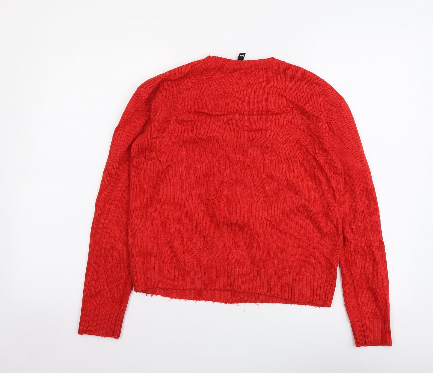 Womens UK Size XS H&M Red Pullover Jumper