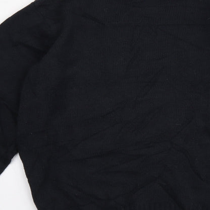 Merry Xmas Mens Black Round Neck Acrylic Pullover Jumper Size S - Elf