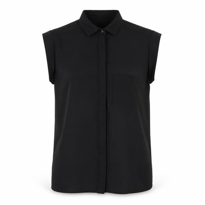 Womens UK Size 10 Atmosphere Black Basic Button-Up