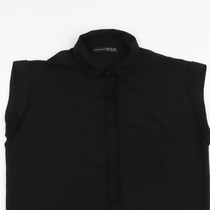 Womens UK Size 10 Atmosphere Black Basic Button-Up