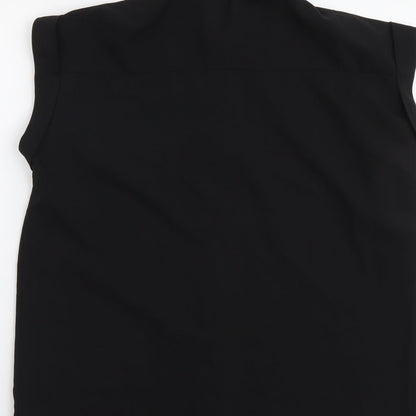 Womens UK Size 10 Atmosphere Black Basic Button-Up