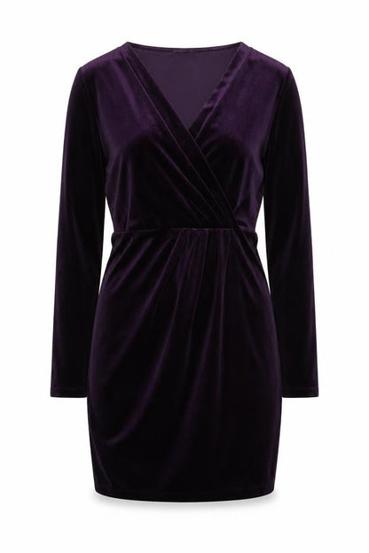 Oasis Womens Purple Polyester Bodycon Size M V-Neck Pullover