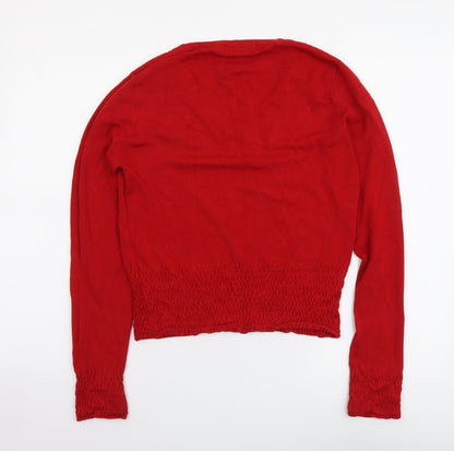 Womens UK Size L Liquid Red Pullover Jumper