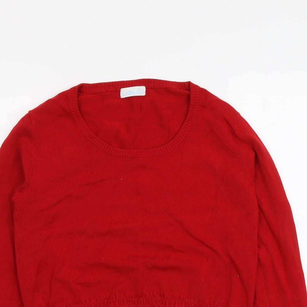 Womens UK Size L Liquid Red Pullover Jumper