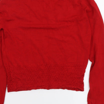 Womens UK Size L Liquid Red Pullover Jumper