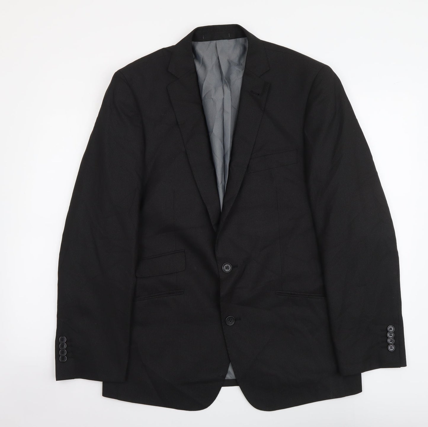 George Mens Black Polyester Jacket Suit Jacket Size M