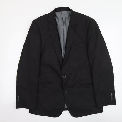George Mens Black Polyester Jacket Suit Jacket Size M