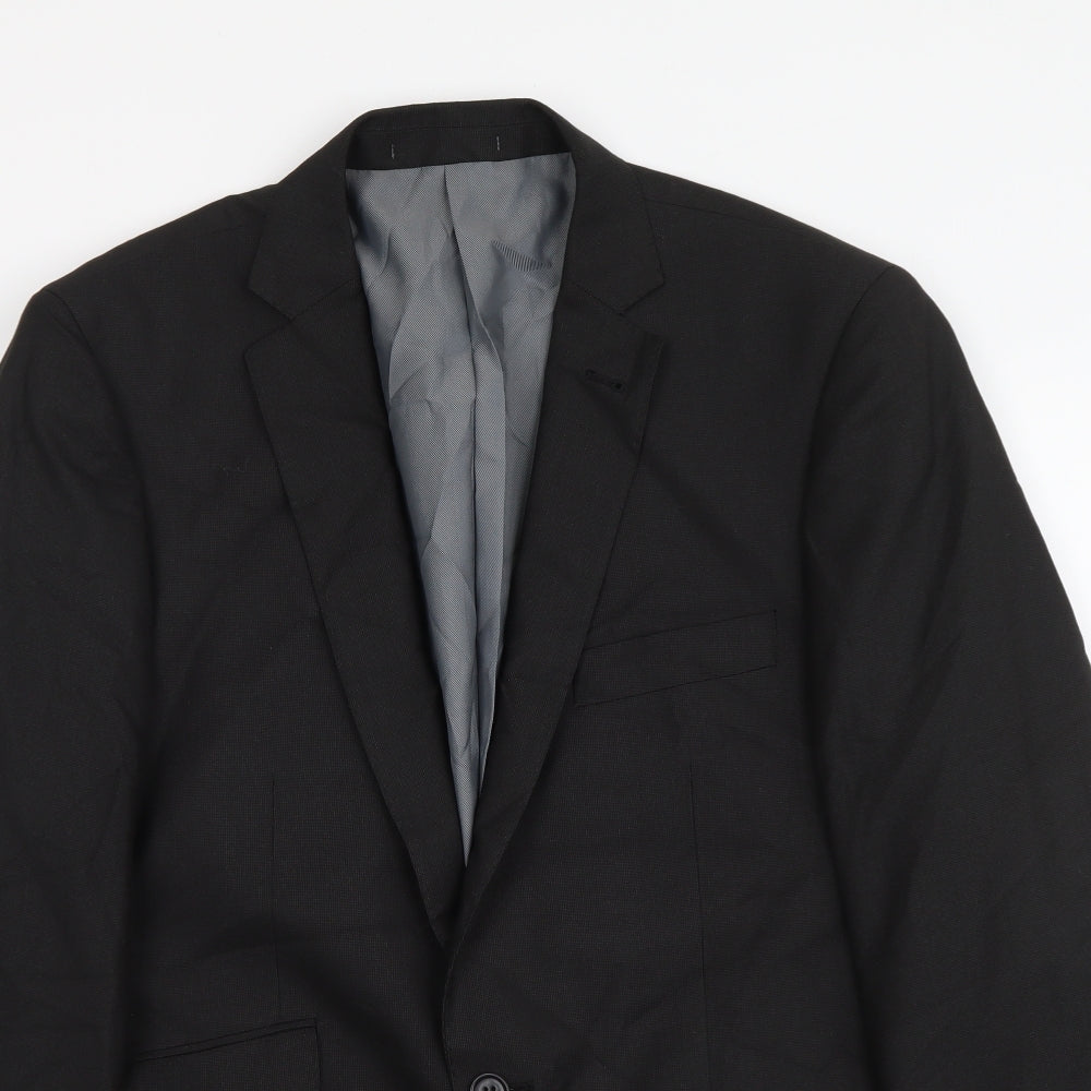 George Mens Black Polyester Jacket Suit Jacket Size M
