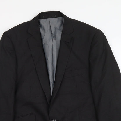 George Mens Black Polyester Jacket Suit Jacket Size M