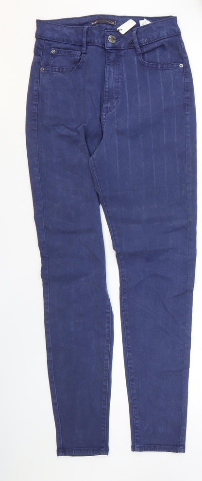 Womens UK Size 8 Marks and Spencer Regular Fit Skinny Blue Jeans